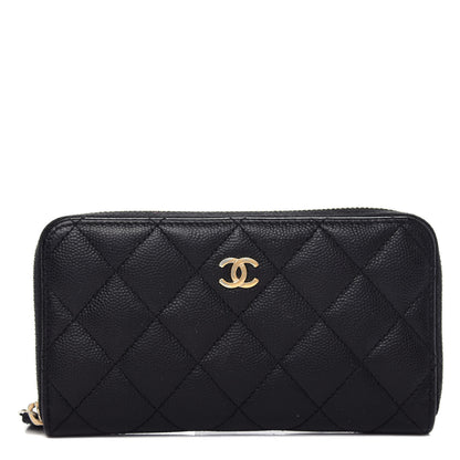 Chanel Caviar Quilted Medium Zip Around Wallet Black 1 of 11