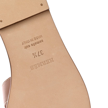 Hermes Box Calfskin Oran Sandals 37.5 Gold 9 of 13