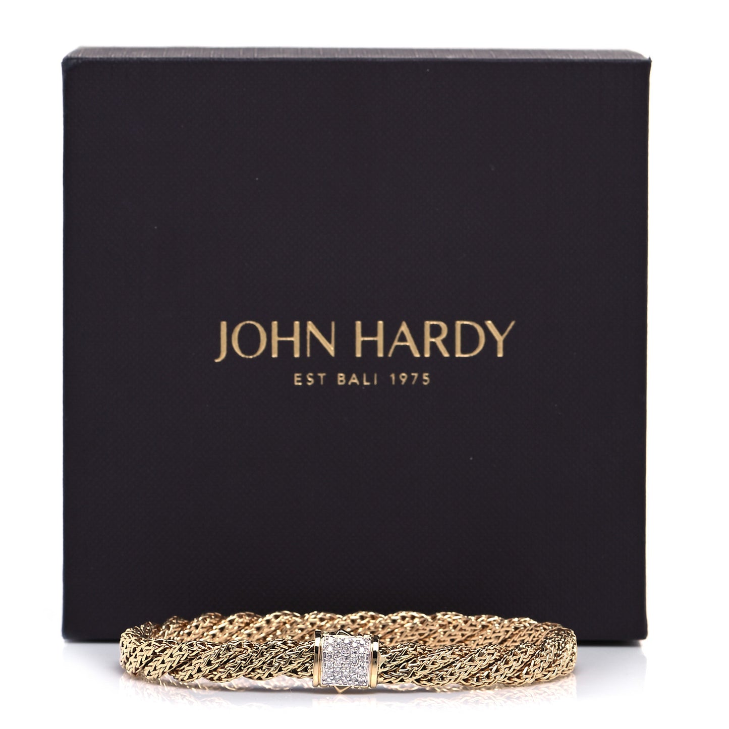 18K Yellow Gold Diamond 6mm Classic Twist Chain Bracelet