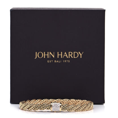 John Hardy 18K Yellow Gold Diamond 6mm Classic Twist Chain Bracelet 5 of 5