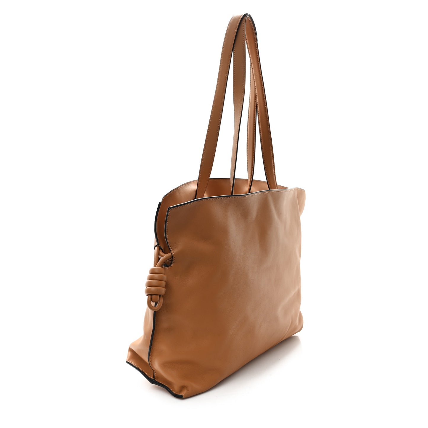Calfskin Large Flamenco Knot Bag Warm Desert
