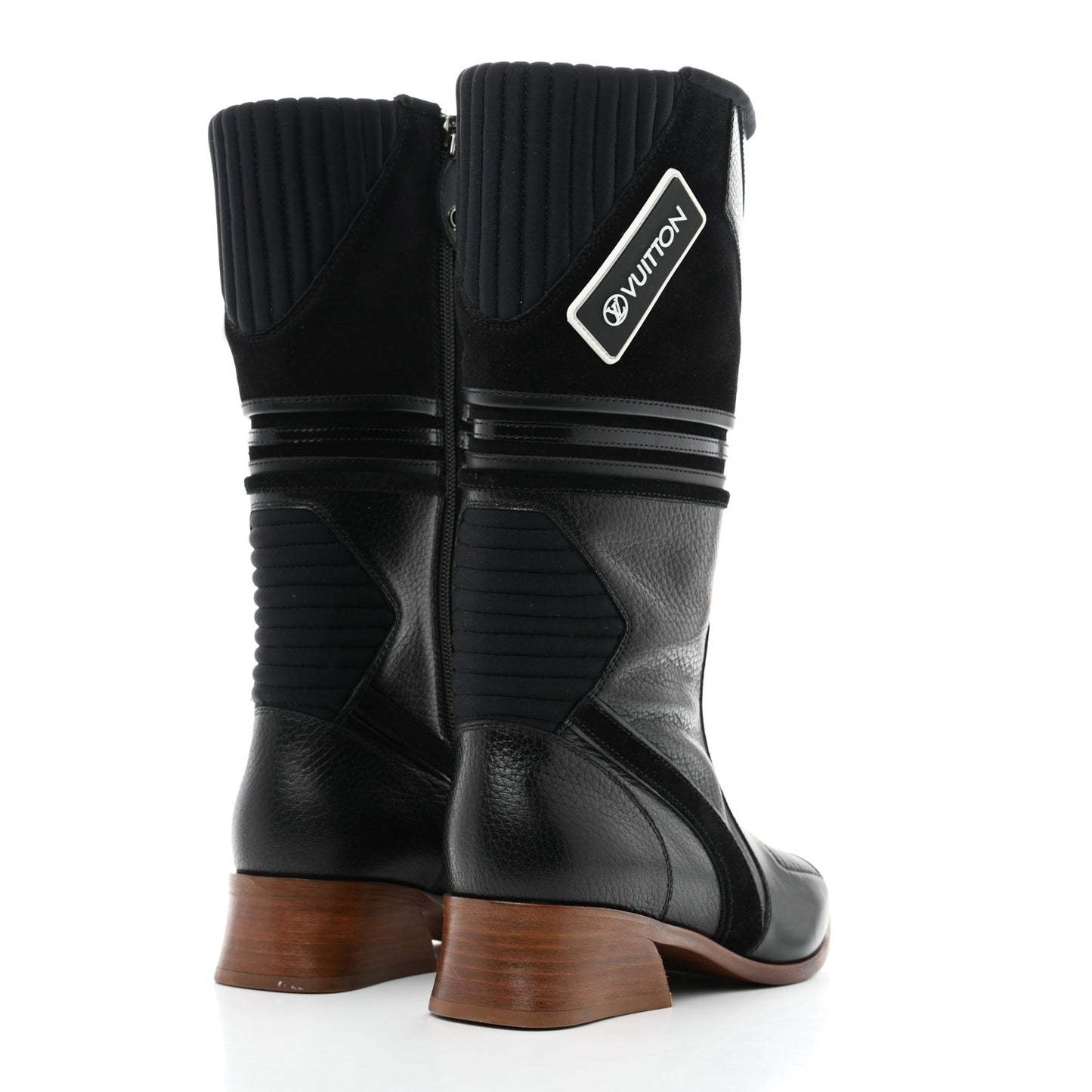Goatskin Suede Flag Cowboy Boots 37 Black