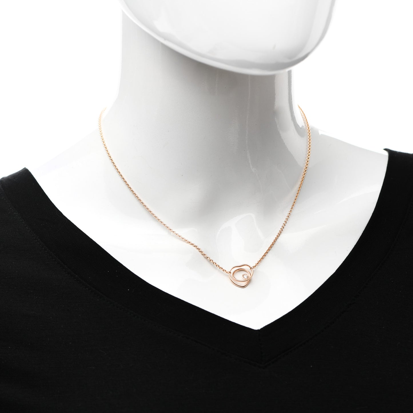 18K Rose Gold Diamond TPM Vertige Coeur Necklace ST