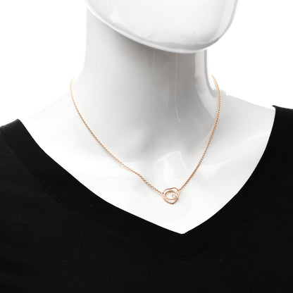 Hermes 18K Rose Gold Diamond TPM Vertige Coeur Necklace ST 2 of 5