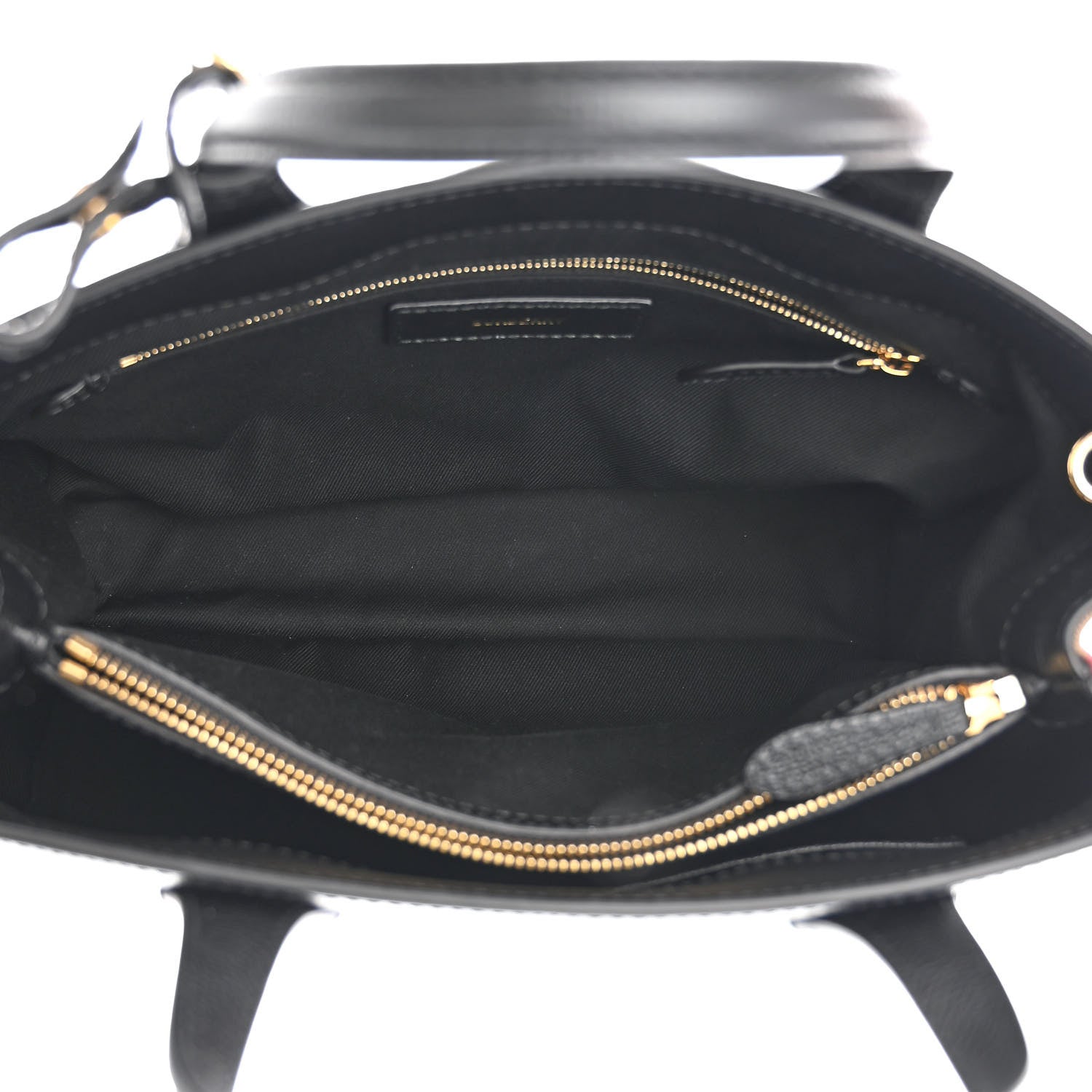 Burberry Grainy Calfskin House Check Medium Banner Tote Black 5 of 13