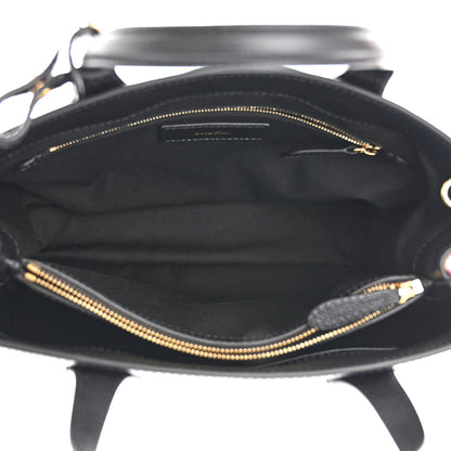 Burberry Grainy Calfskin House Check Medium Banner Tote Black 5 of 13
