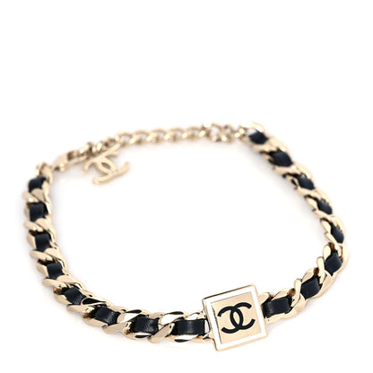 Chanel Metal Lambskin CC Square Choker Gold Black White 1 of 6