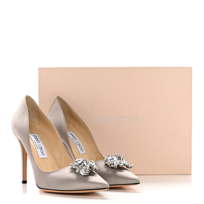 Jimmy Choo Satin Crystal Pumps 38.5 Grey 10 of 10