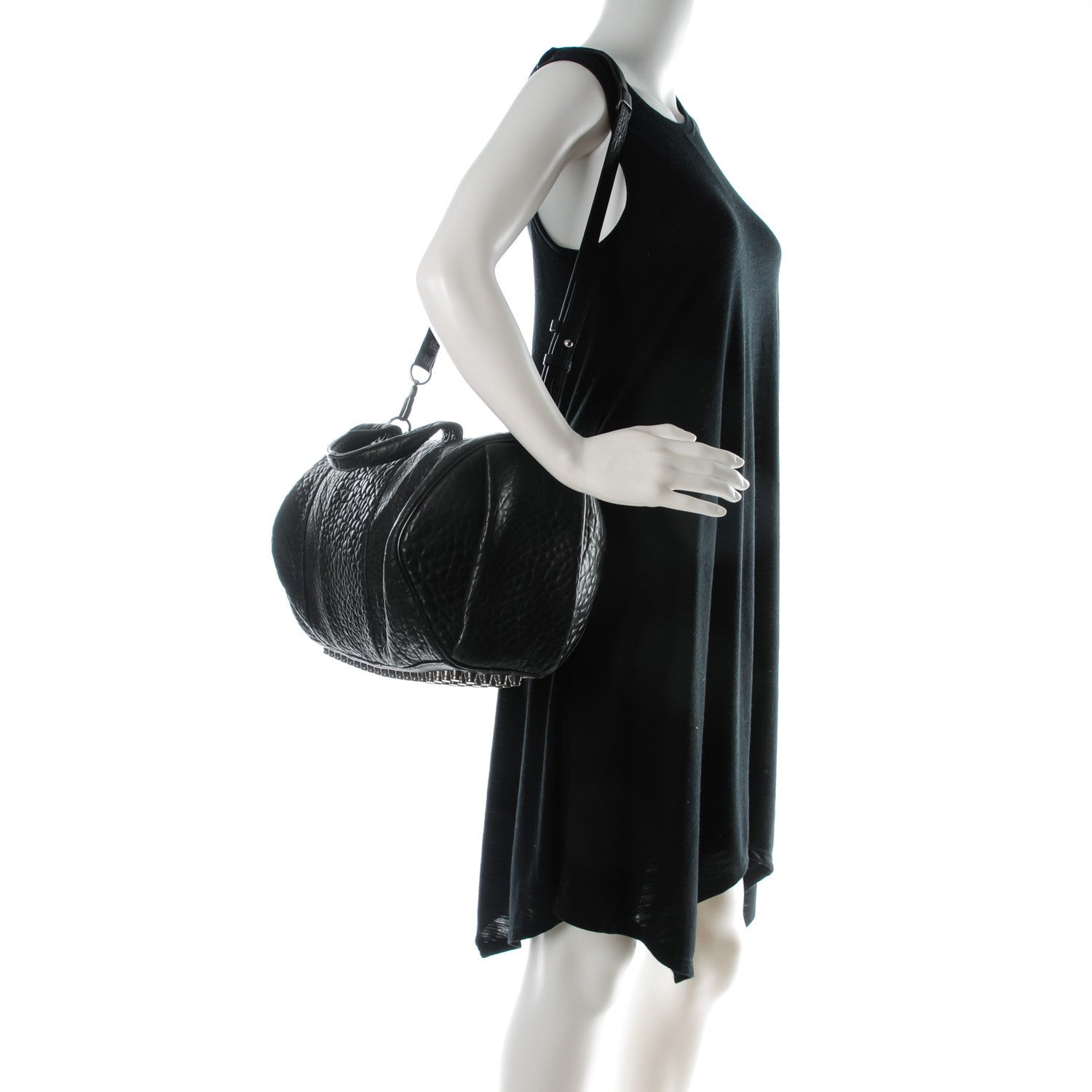 Alexander Wang Pebbled Lambskin Rocco Black Nickel Hardware 2 of 7