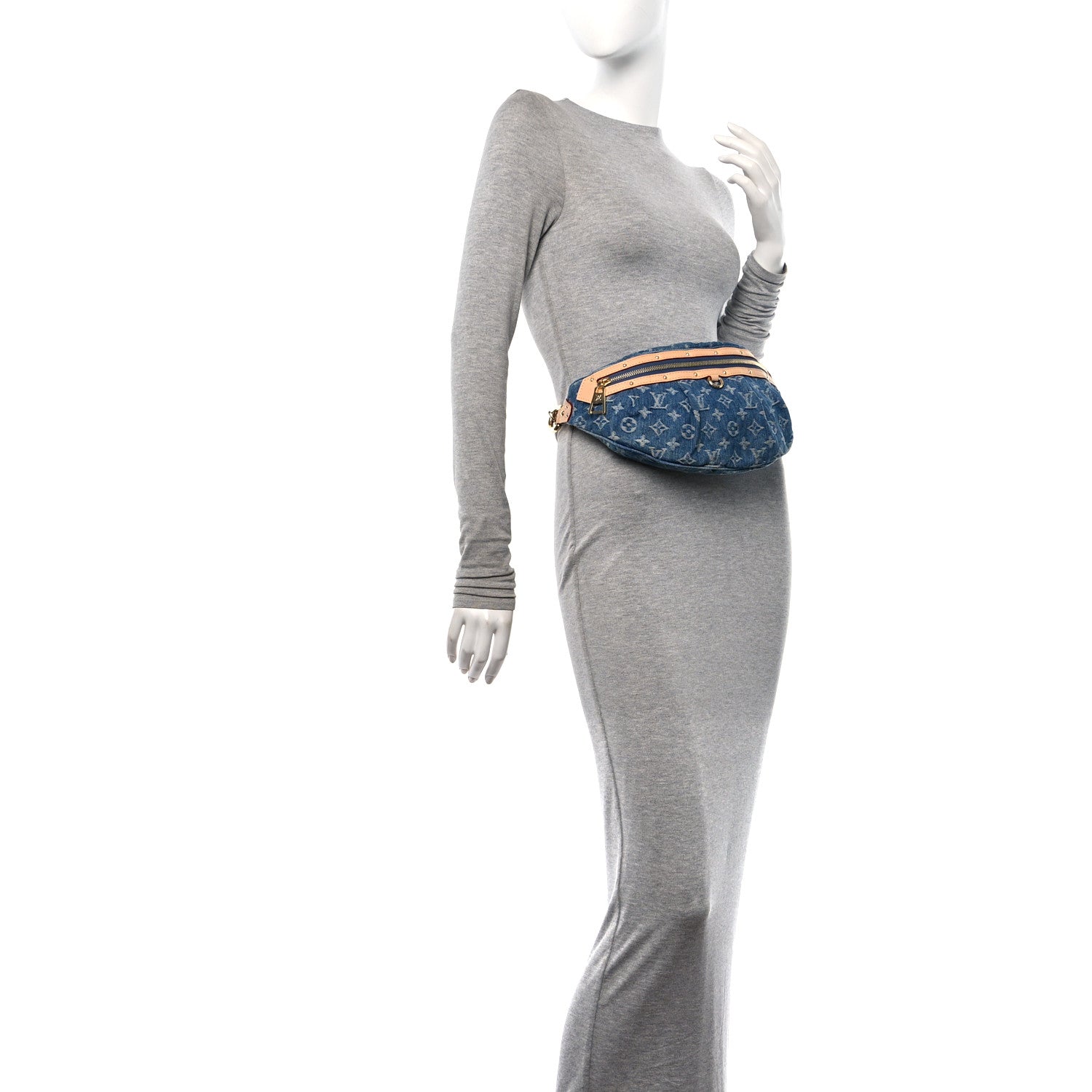 Louis Vuitton Monogram Denim High Rise Bumbag Blue 2 of 10