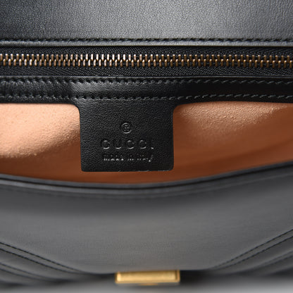 Gucci Calfskin Matelasse Small GG Marmont Shoulder Bag Black 6 of 9