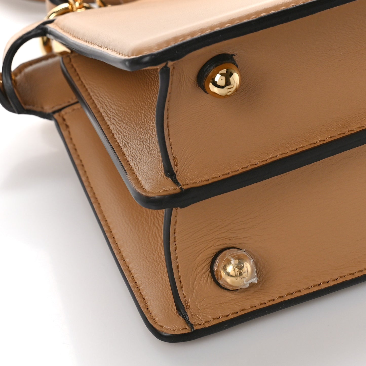 Shiny Nappa Petite Peekaboo I SEE U Satchel Miele Scuro