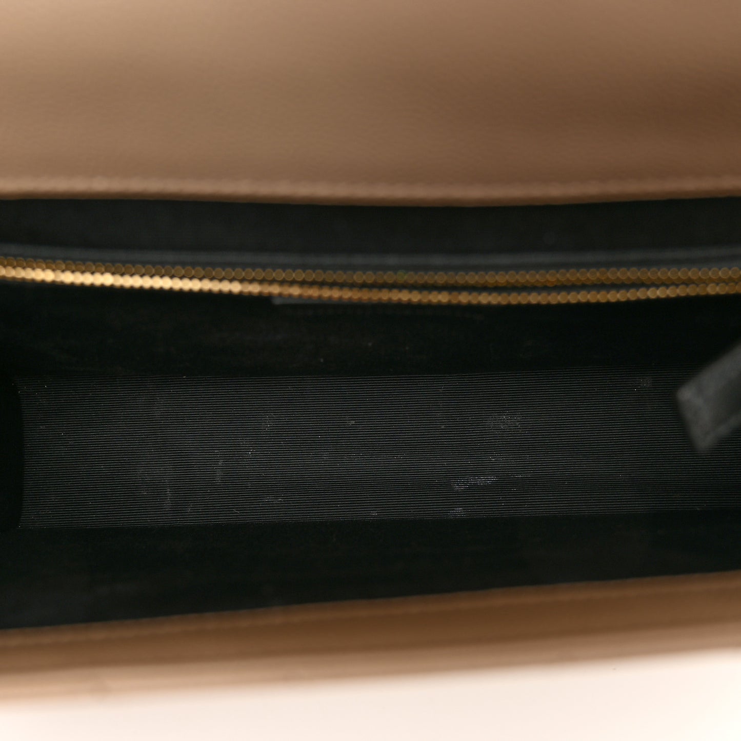 Grain De Poudre Matelasse Chevron Large Monogram Satchel Dark Beige