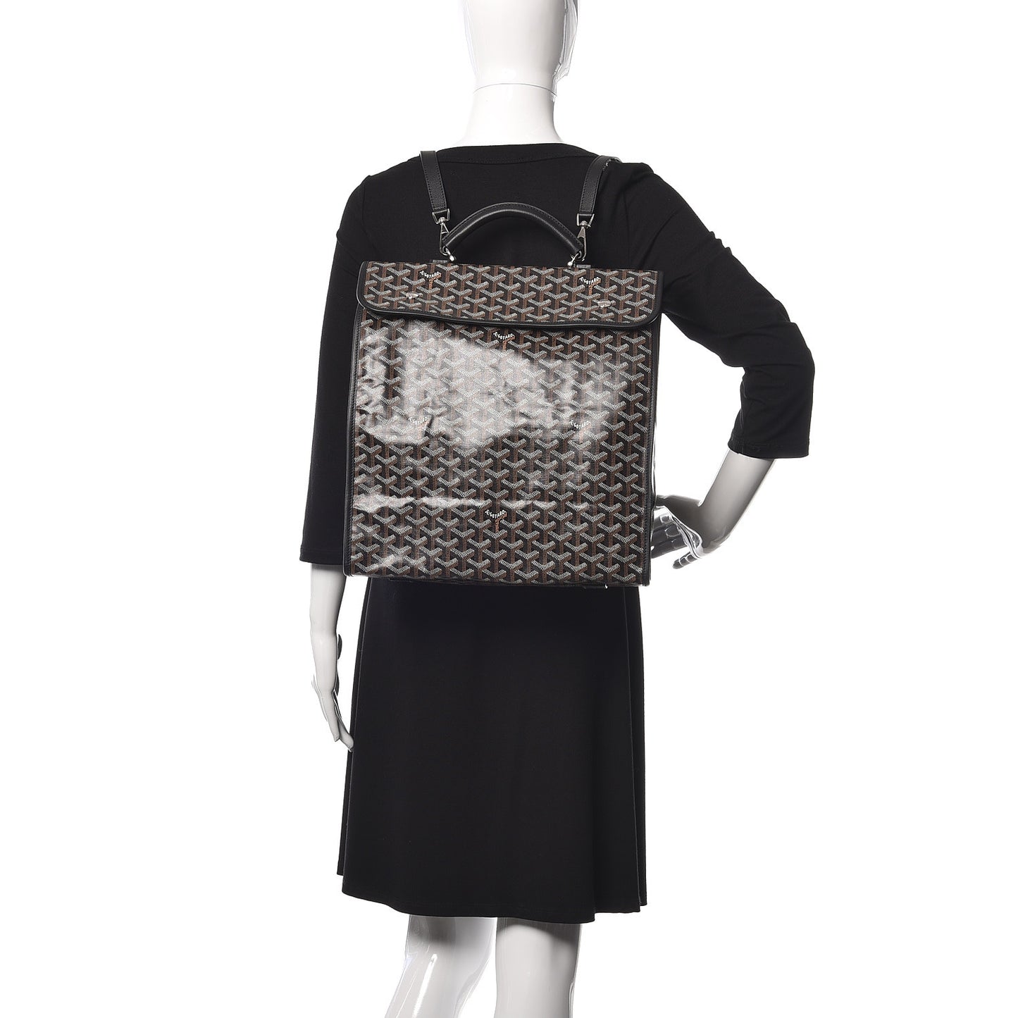 Goyardine Saint Leger Soft Briefcase Backpack Black
