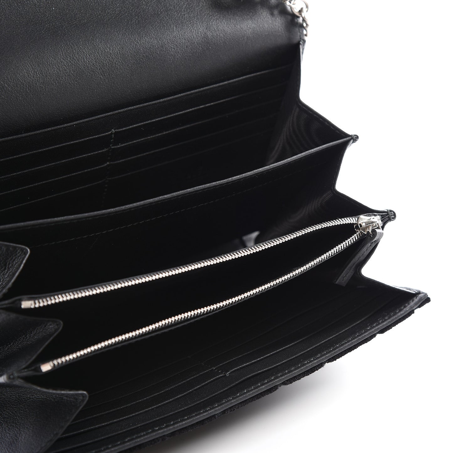 Velvet GG Monogram Mini Dionysus Chain Wallet Black