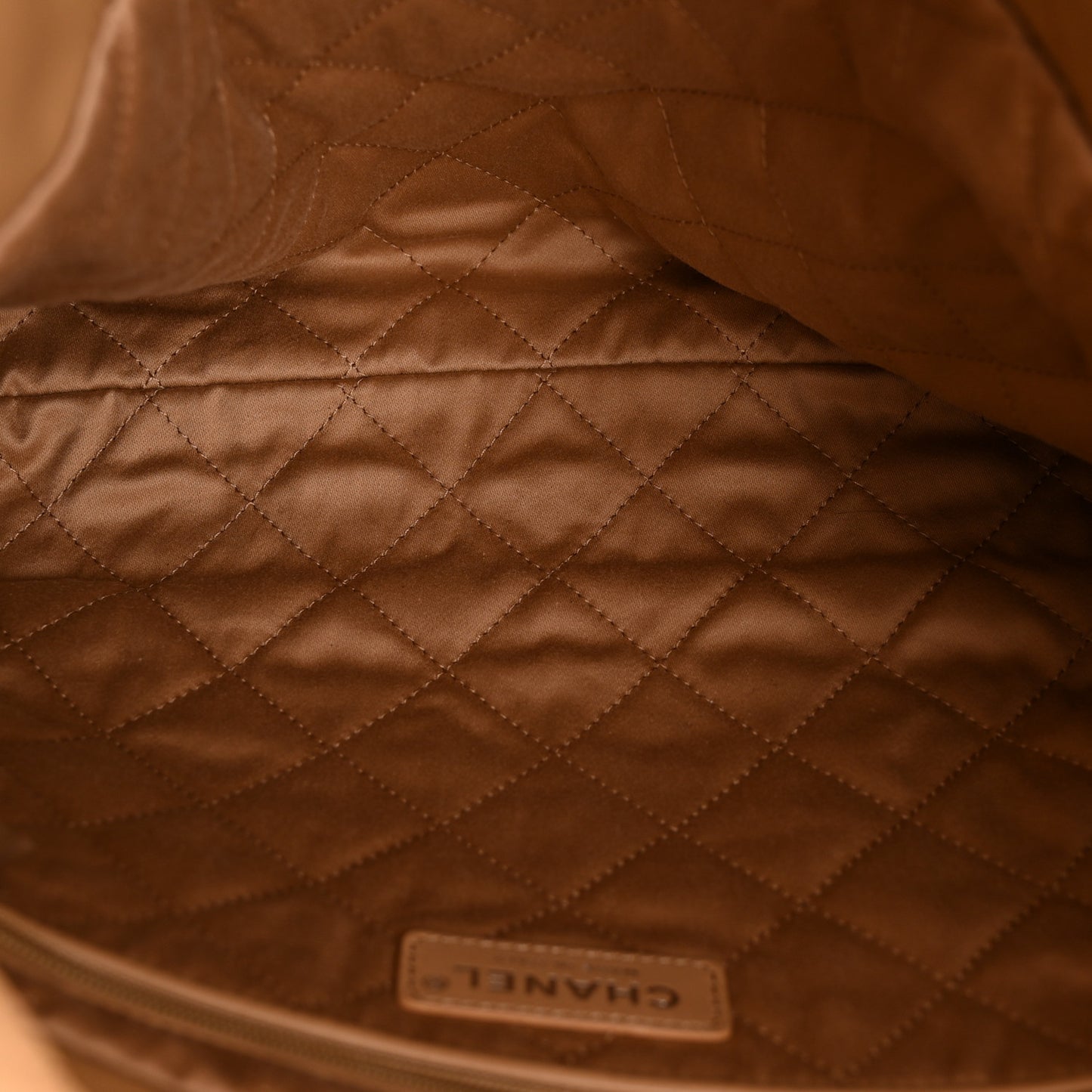Shiny Calfskin Quilted Small Chanel 22 Beige