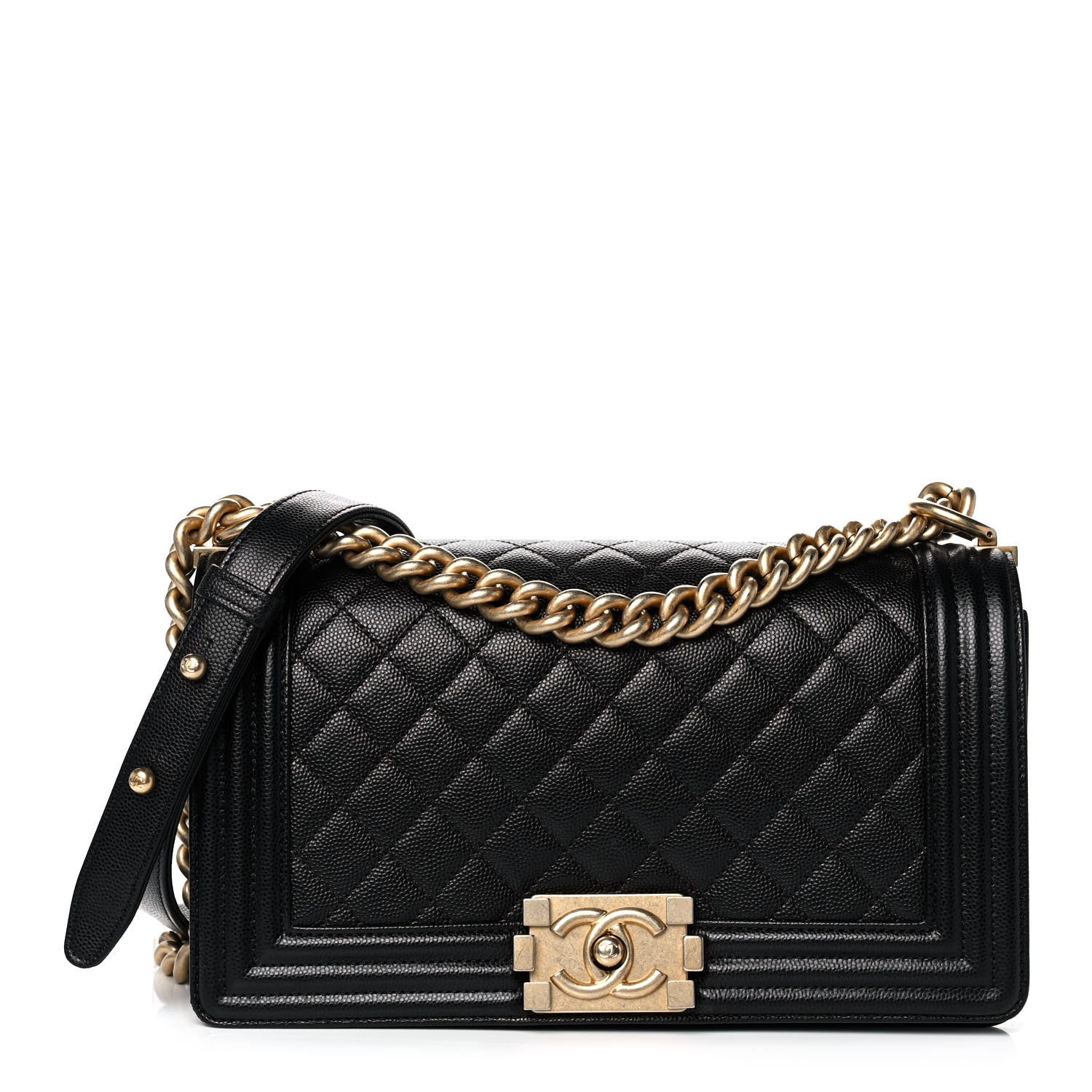 Chanel Caviar Quilted Medium Boy Flap Black 1 of 12