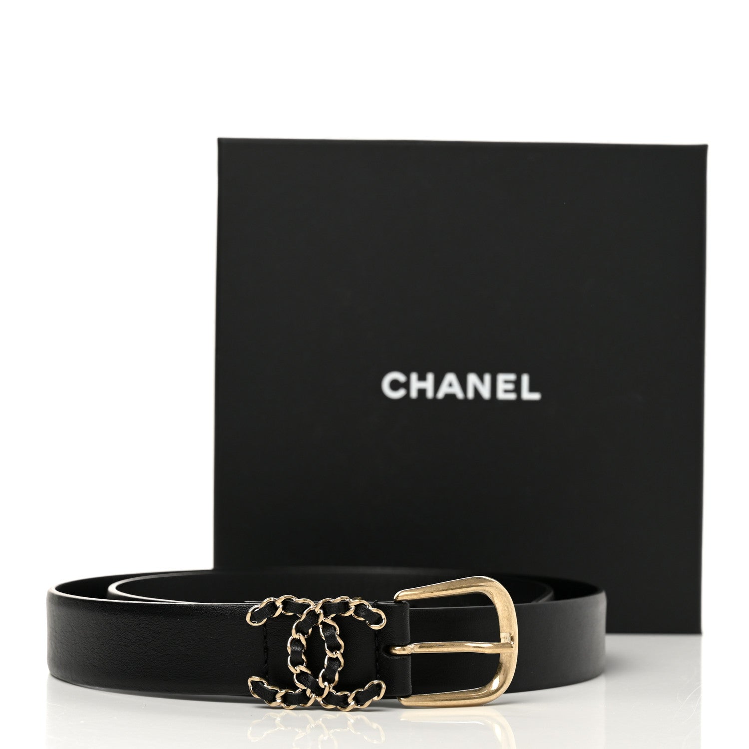 Chanel Calfskin CC Chain Belt 80 32 Black 6 of 6