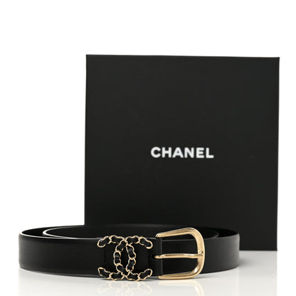 Chanel Calfskin CC Chain Belt 80 32 Black 6 of 6