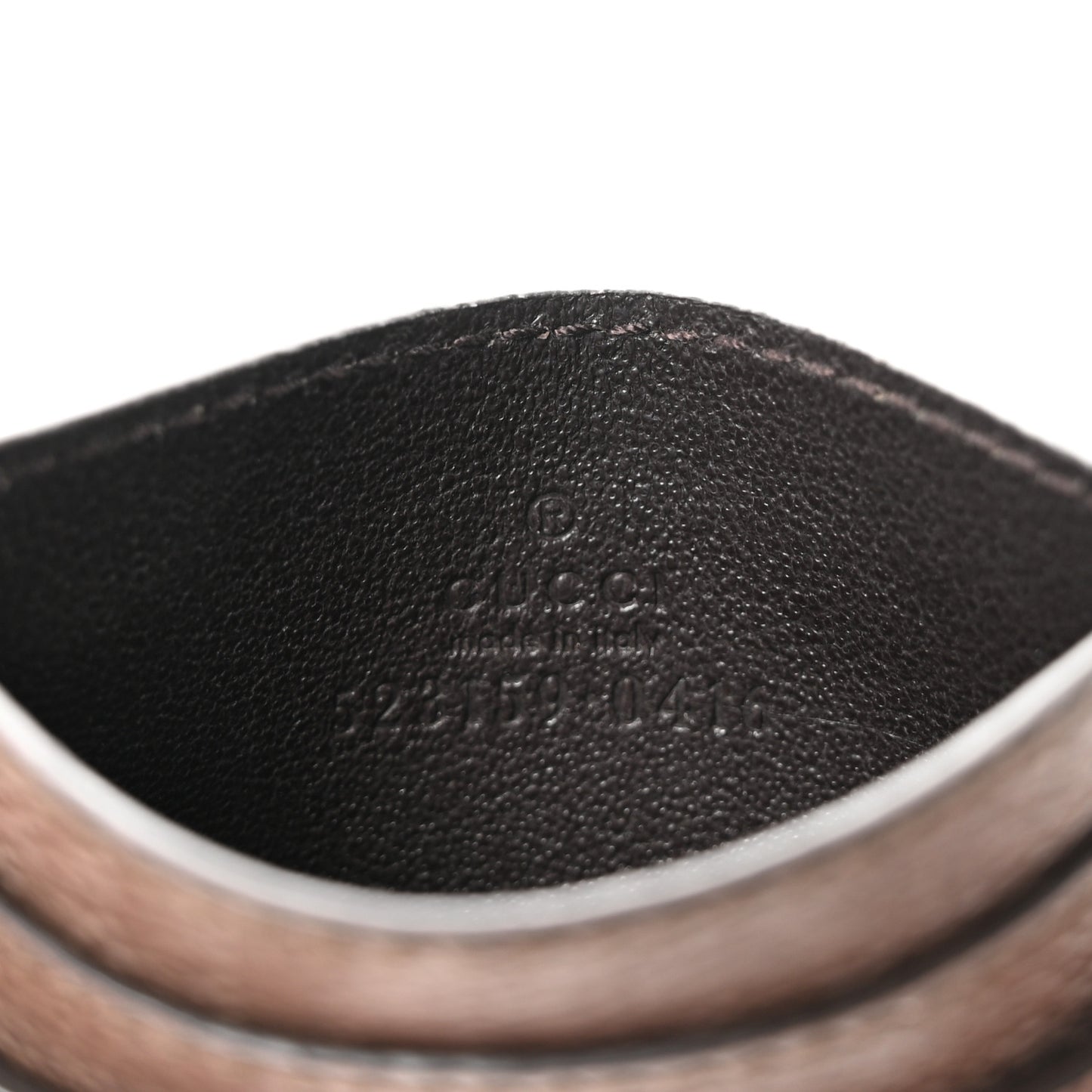 GG Supreme Monogram Textured Dollar Calfskin Ophidia Card Holder Beige Ebony New Acero