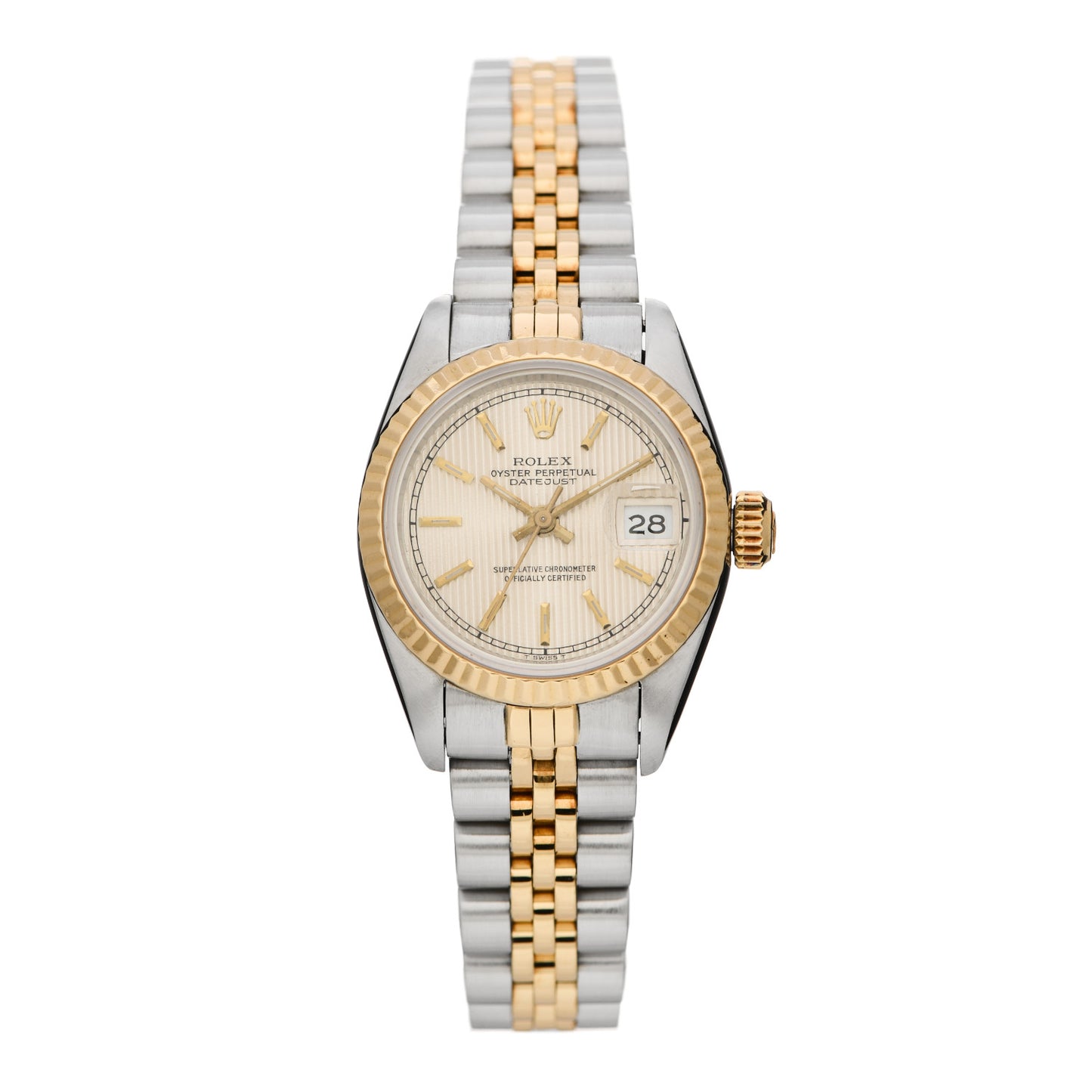 Stainless Steel 18K Yellow Gold 26mm Oyster Perpetual Datejust Watch Champagne 69173
