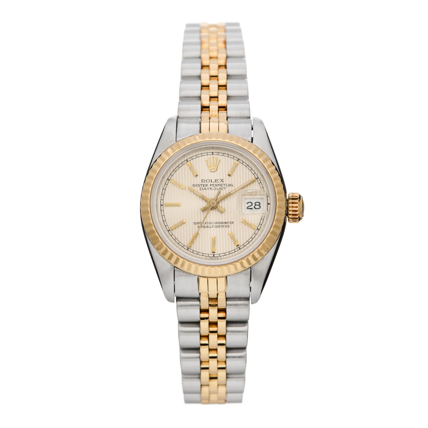 Rolex Stainless Steel 18K Yellow Gold 26mm Oyster Perpetual Datejust Watch Champagne 69173 1 of 4