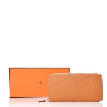 Hermes Epsom Silk'In Wallet Toffee Mykonos Bleu Ciel 8 of 8