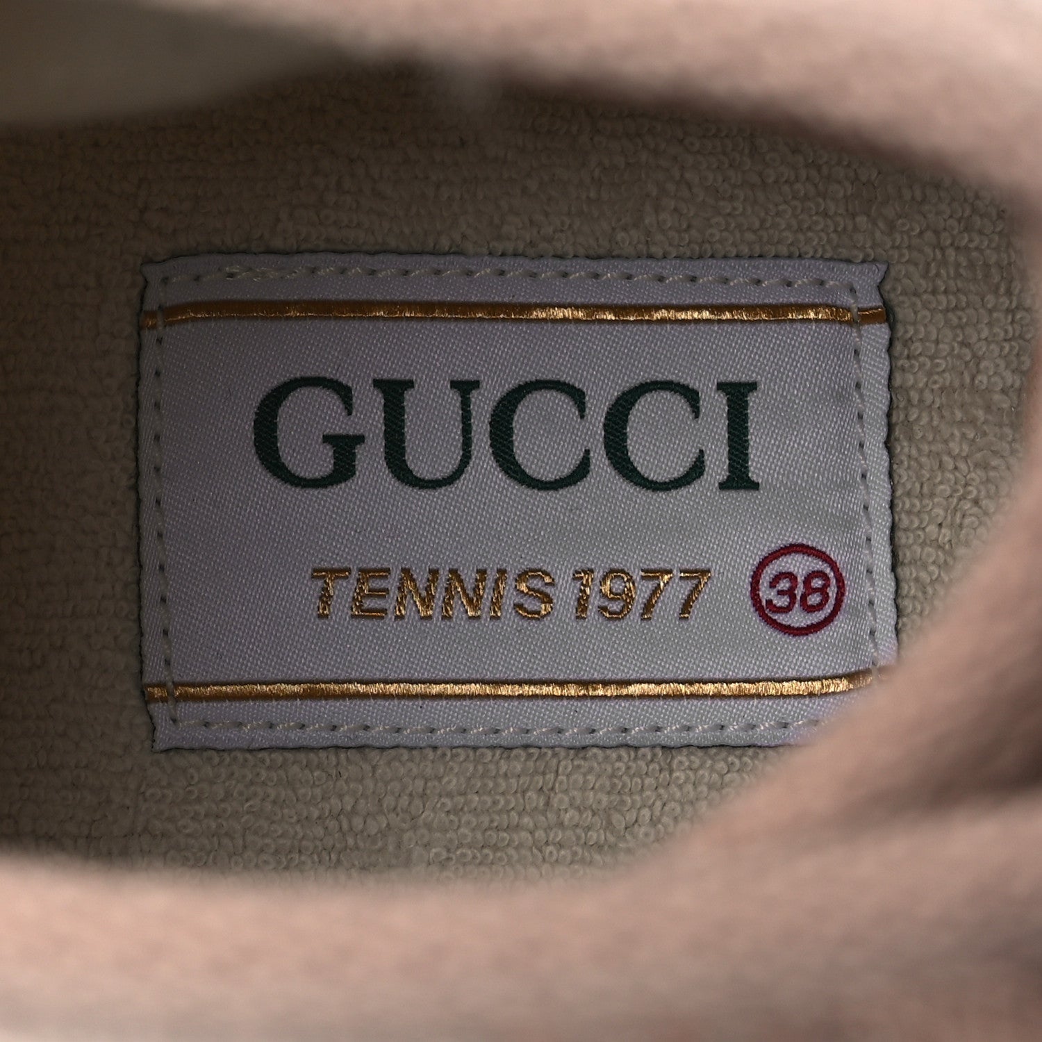 Gucci New Canvas GG Monogram Womens Tennis 1977 High Top 55mm Platform Sneakers 38 Skin Rose Dark Skin Rose 9 of 10