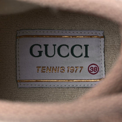Gucci New Canvas GG Monogram Womens Tennis 1977 High Top 55mm Platform Sneakers 38 Skin Rose Dark Skin Rose 9 of 10