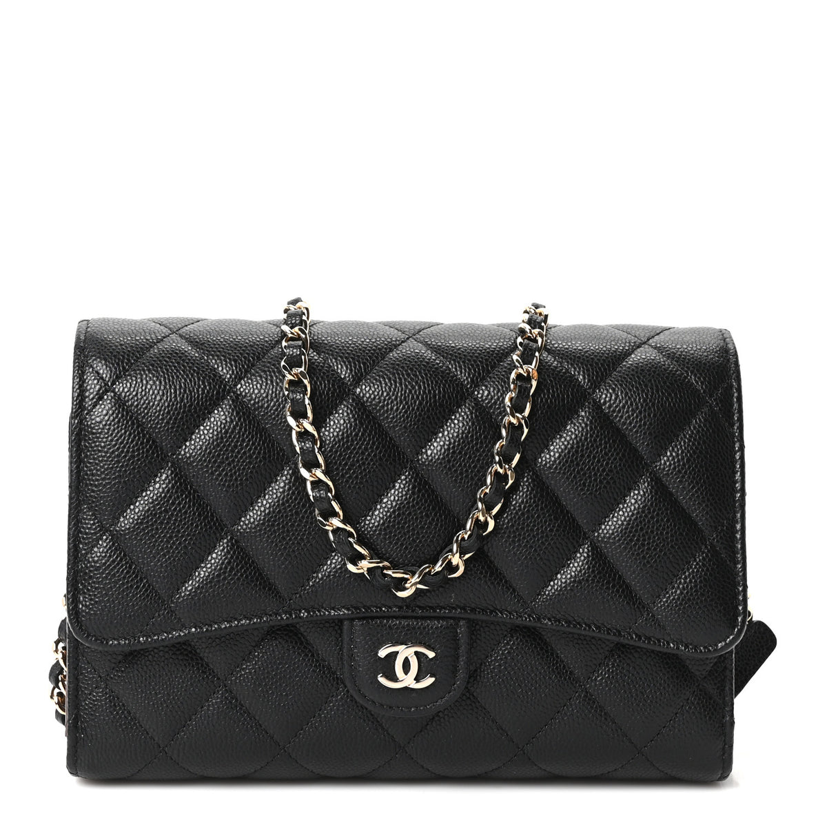 Chanel Caviar Quilted Compact Wallet On Chain WOC  Black 1 of 10