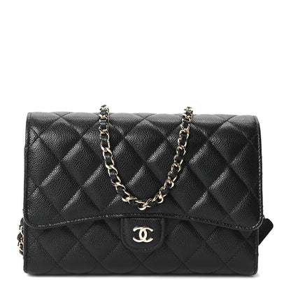 Chanel Caviar Quilted Compact Wallet On Chain WOC  Black 1 of 10