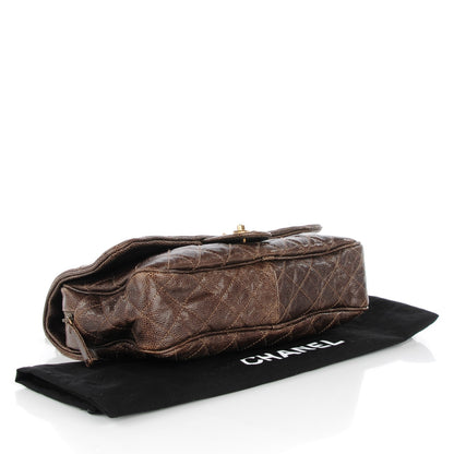 Chanel Crumpled Grained Calfskin Quilted Large Shiva Flap Brown 4 of 8