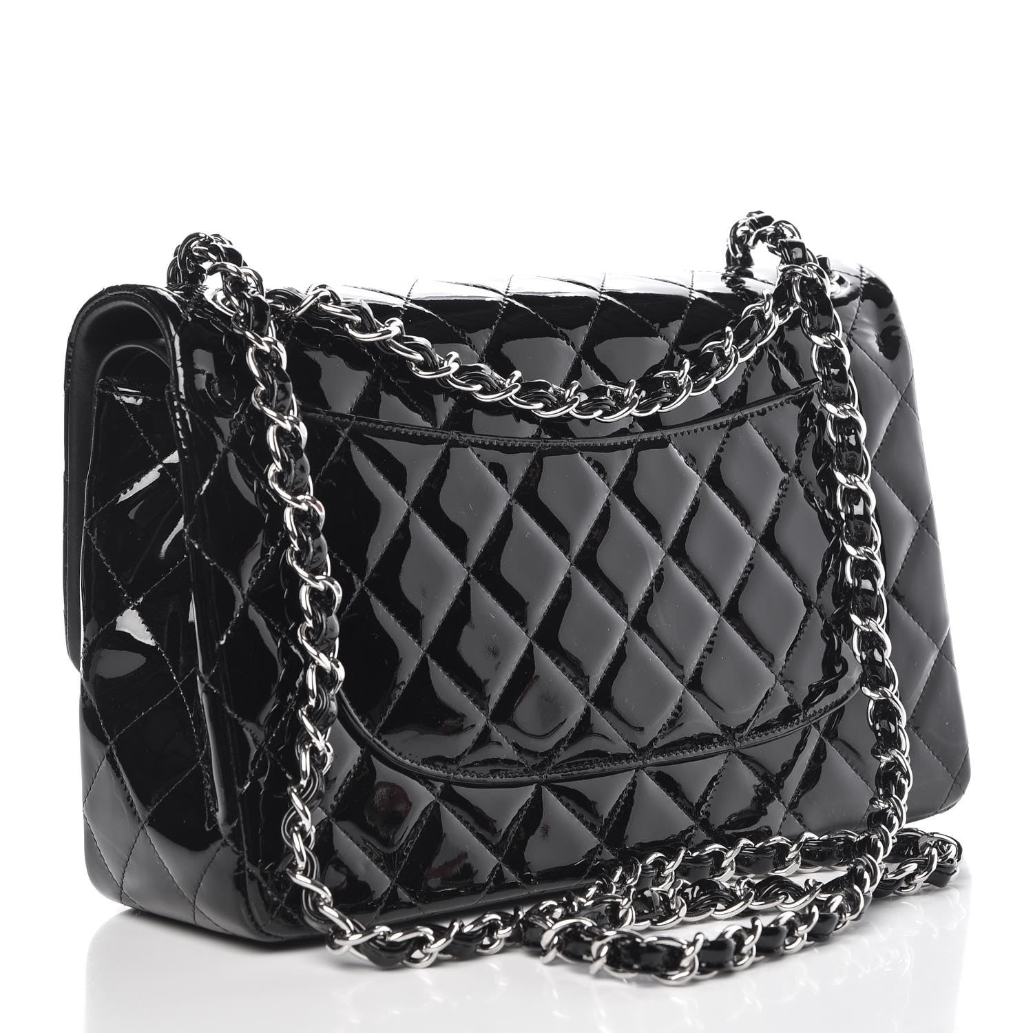 Chanel Patent Quilted Jumbo Double Flap Black 4 of 10