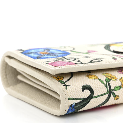 Gucci Canvas Flora Wallet On Chain White 10 of 12