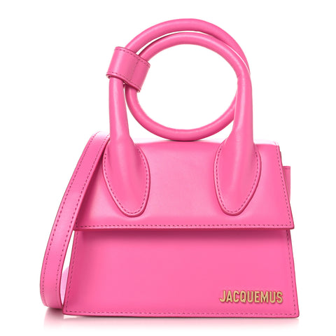 Smooth Calfskin Le Chiquito Noeud Neon Pink