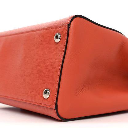 Fendi Vitello Elite Flamingo Petite 2Jours Tote Rosso Pimento 9 of 9