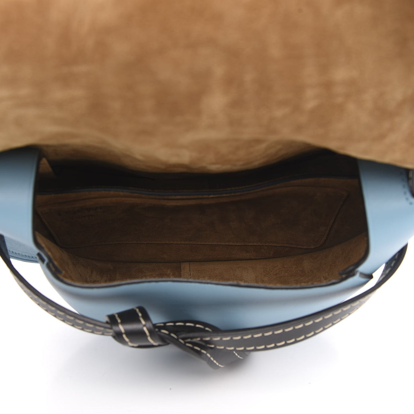 Calfskin Woven Raffia Small Gate Crossbody Bag Light Blue