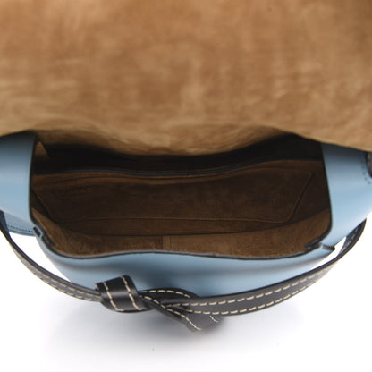 Loewe Calfskin Woven Raffia Small Gate Crossbody Bag Light Blue 5 of 9