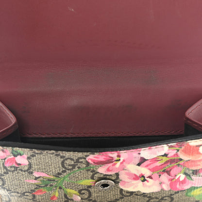 Gucci GG Supreme Monogram Blooms French Flap Wallet Beige Multicolor Dry Rose 10 of 11