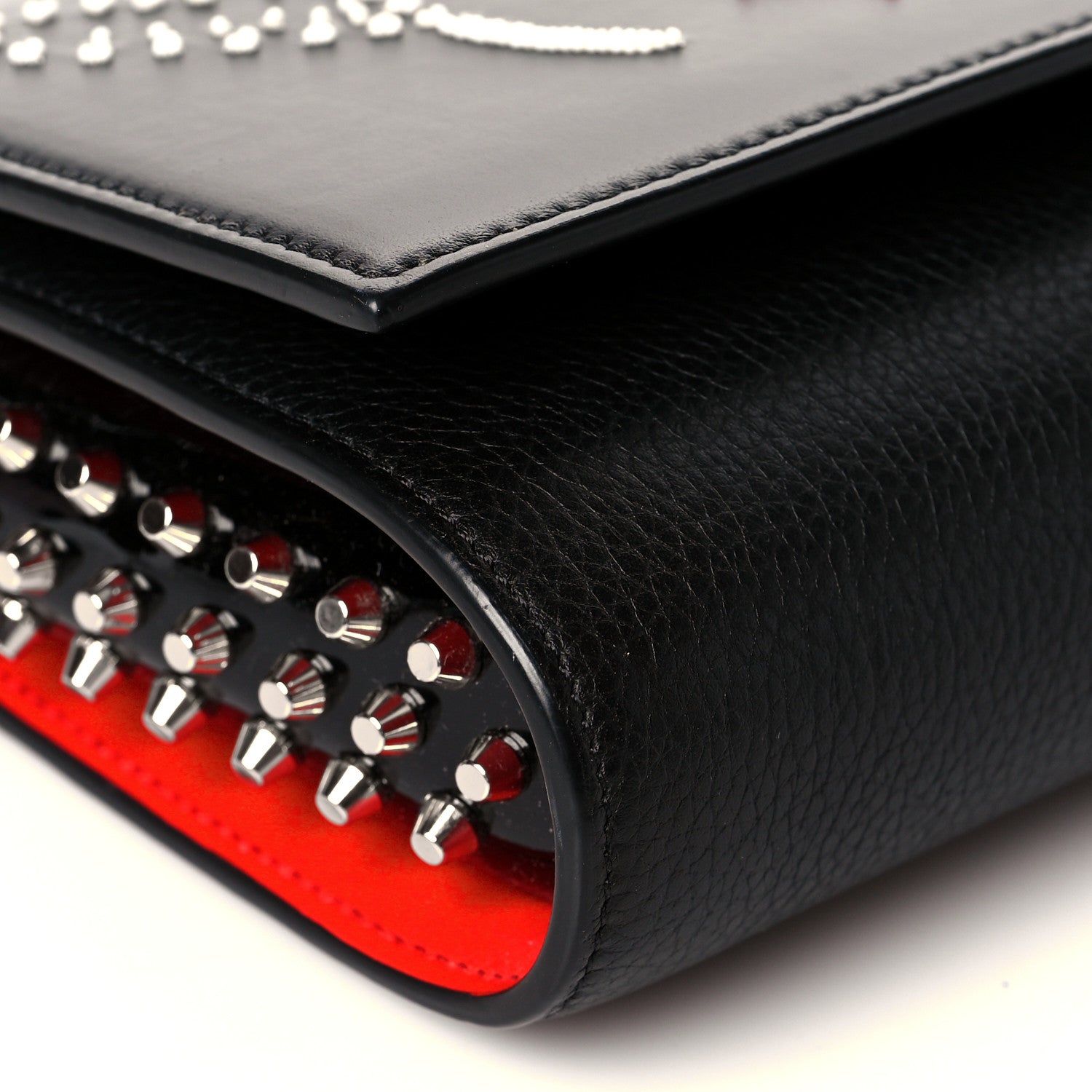 Christian Louboutin Calfskin Beaded Paloma Loubitag Clutch Black 8 of 9
