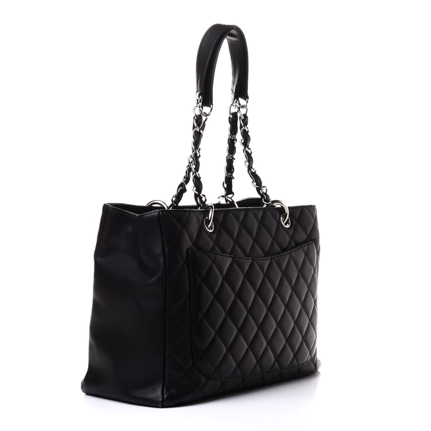 Caviar Quilted Grand Shopping Tote GST Black