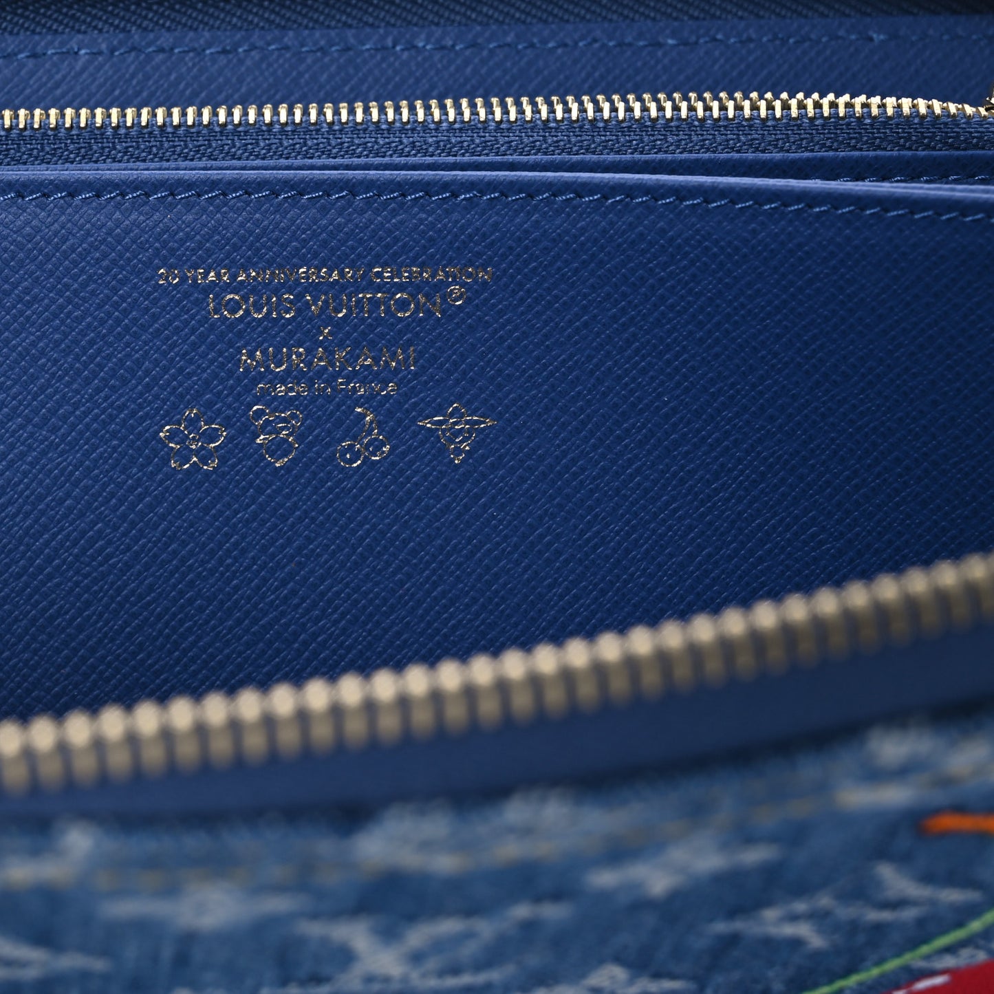 LV X TM Monogram Denim Cerises Zippy Wallet Blue