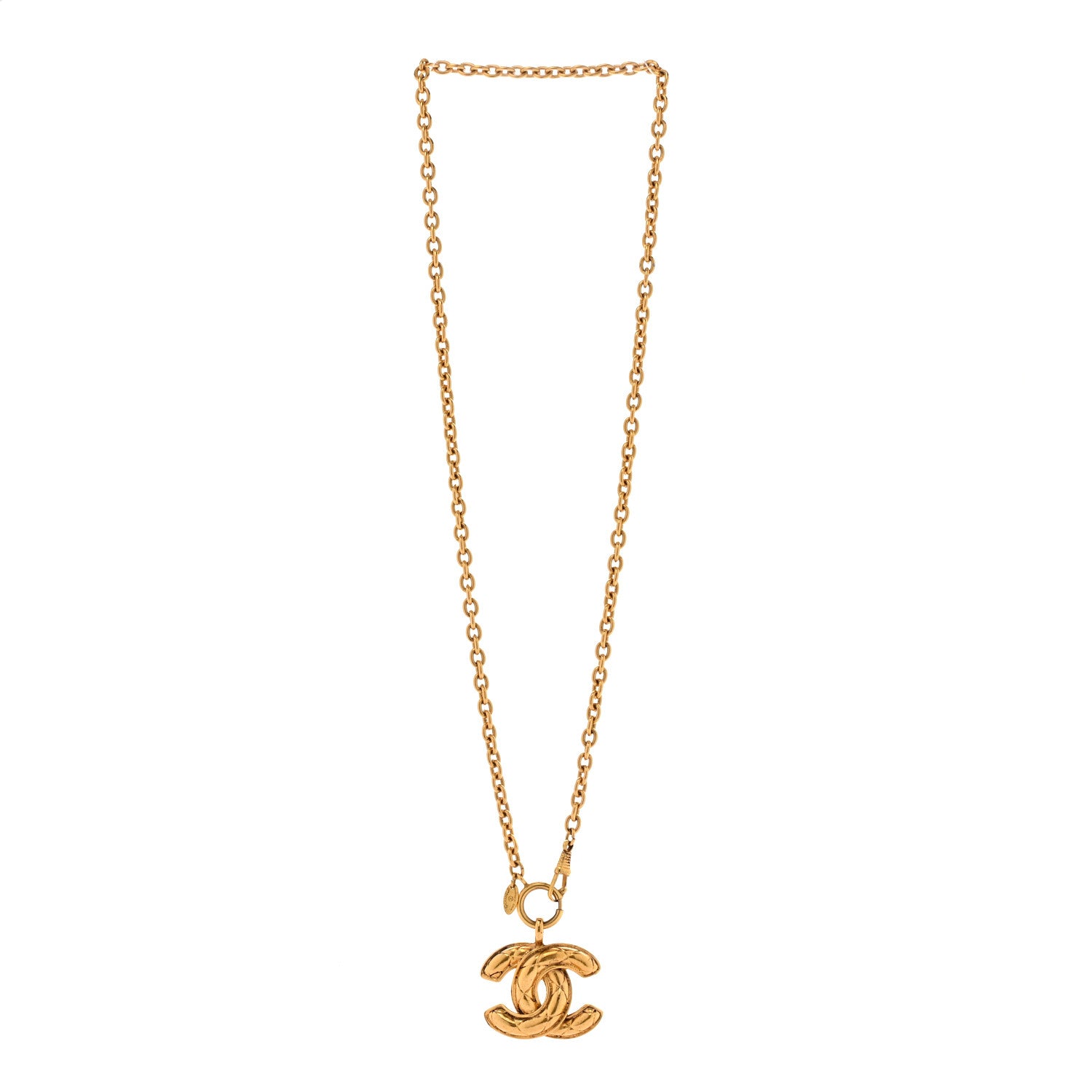 Chanel Metal Quilted CC Long Necklace Gold 3 of 7