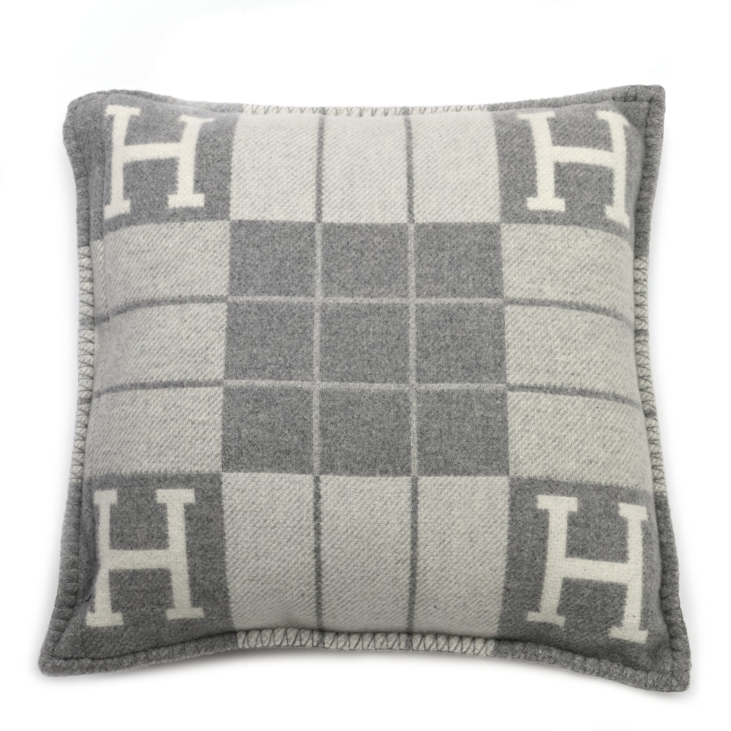 Wool Cashmere Avalon III Pillow PM Ecru Gris Clair