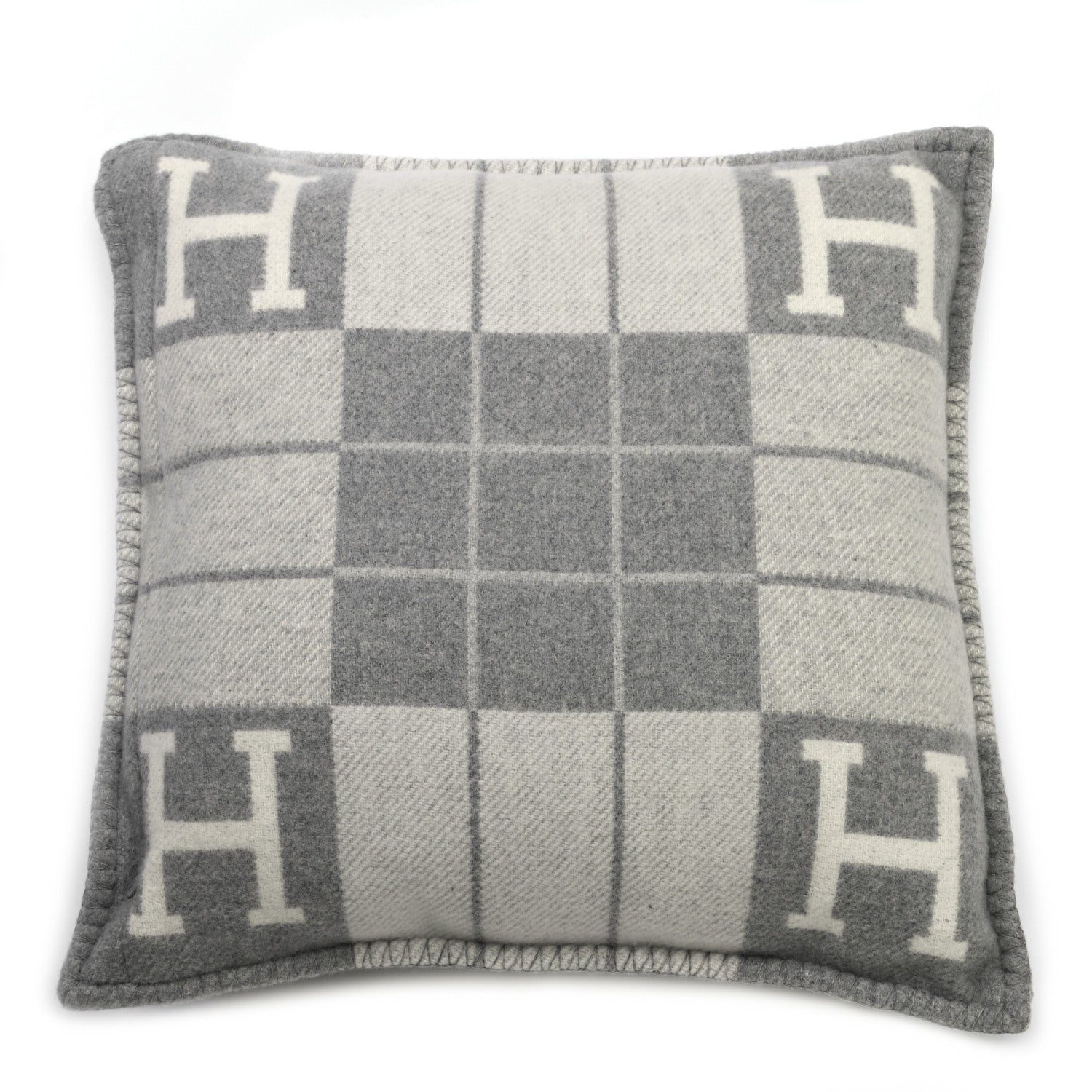 Hermes Wool Cashmere Avalon III Pillow PM Ecru Gris Clair 2 of 3