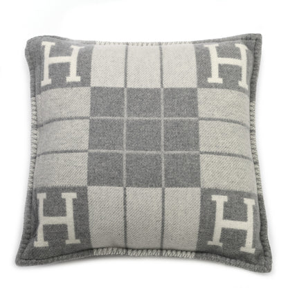 Hermes Wool Cashmere Avalon III Pillow PM Ecru Gris Clair 2 of 3