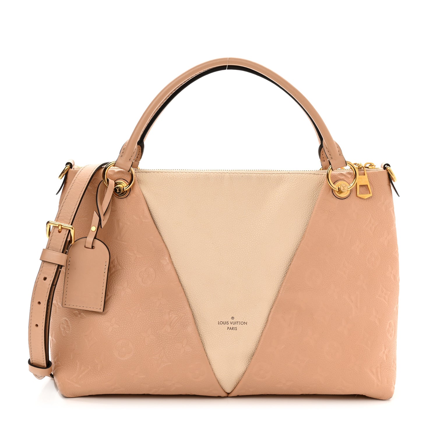 Empreinte V Tote MM Beige Rose Creme