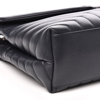 Saint Laurent Calfskin Y Quilted Monogram Medium Loulou Chain Satchel Asphalt 8 of 10
