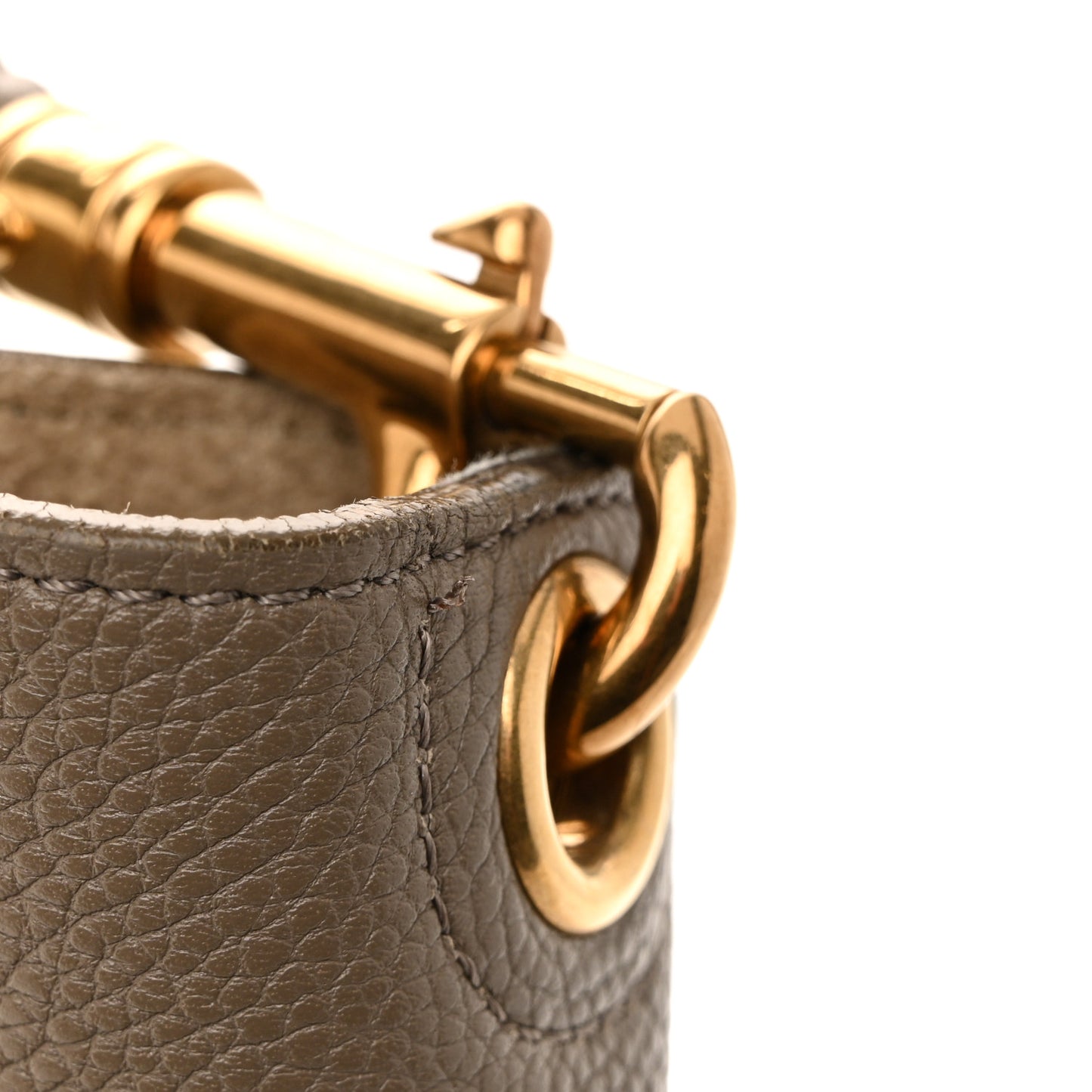 Soft Grained Calfskin Small Sangle Bucket Bag Taupe