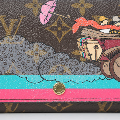 Louis Vuitton Monogram 2015 Christmas Animation Sarah Wallet Hibiscus 5 of 9